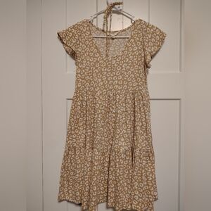 Jessica Simpson Tan Leopard Print  Dress - Size M